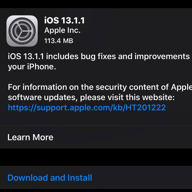 tính năng mới iOS 13.1.1, apple khắc phục lỗi, bản cập nhật iOS mới, ipadOS 13.1.1, ios 13 gây hao pin, có nên lên iOS 13.1.1, nâng cấp iOS 13.1.1