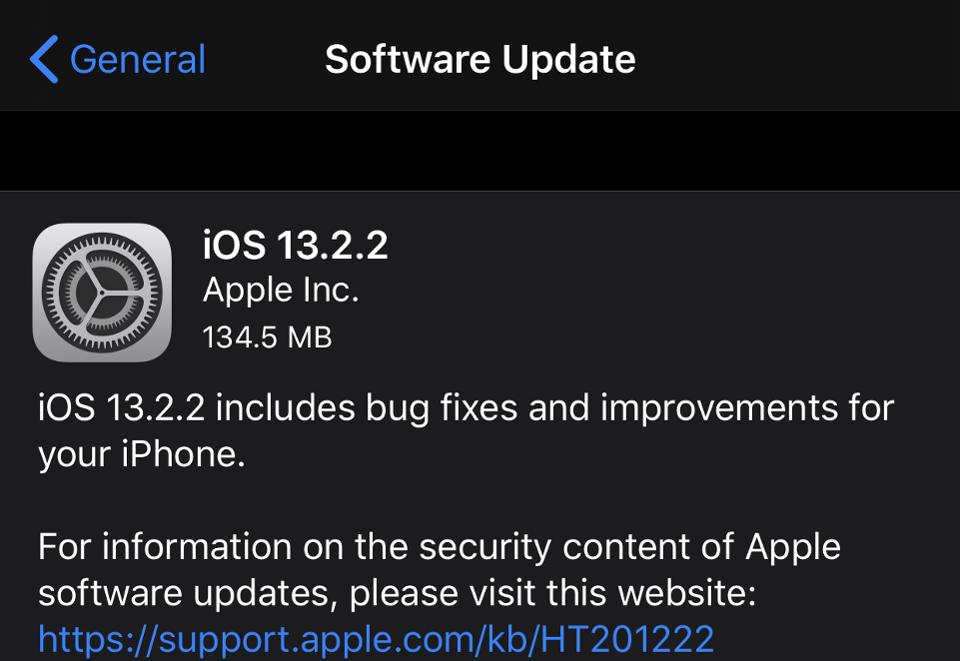 iOS 13.2.2, hướng dẫn nâng cấp iOS 13.2.2, tính năng mới iOS 13.2.2, những lỗi trên ios 13, vá lỗi iOS 13.2.2, ios mới nhất apple, tin tức công nghệ